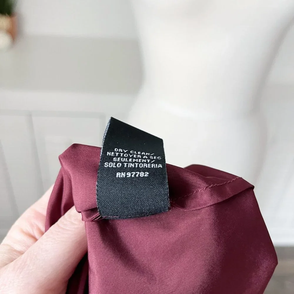 Jill Stuart | Burgundy Floral Print Pleated Zola Midi Dress | 0 - Picture 9 of 10